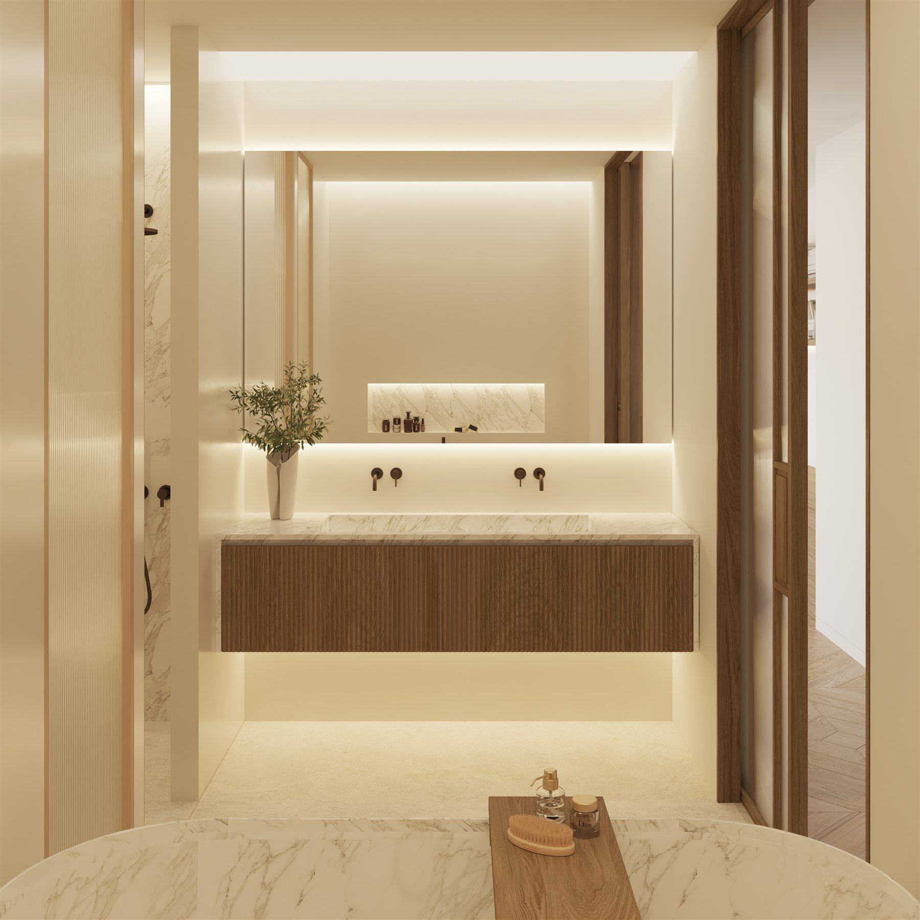 Baño de una de las residencias de José Abascal 57