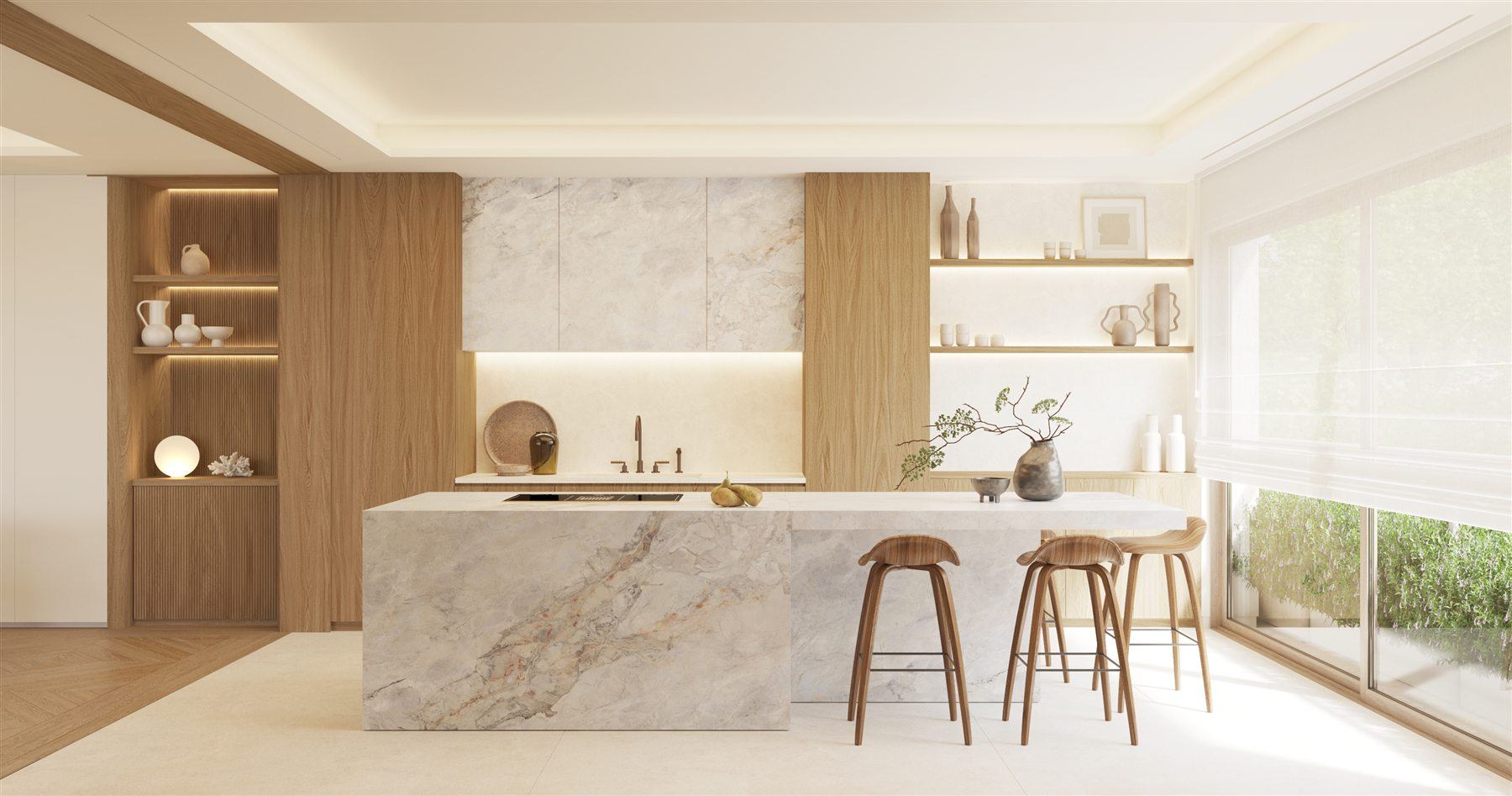 Cocina de una de las residencias de José Abascal 57