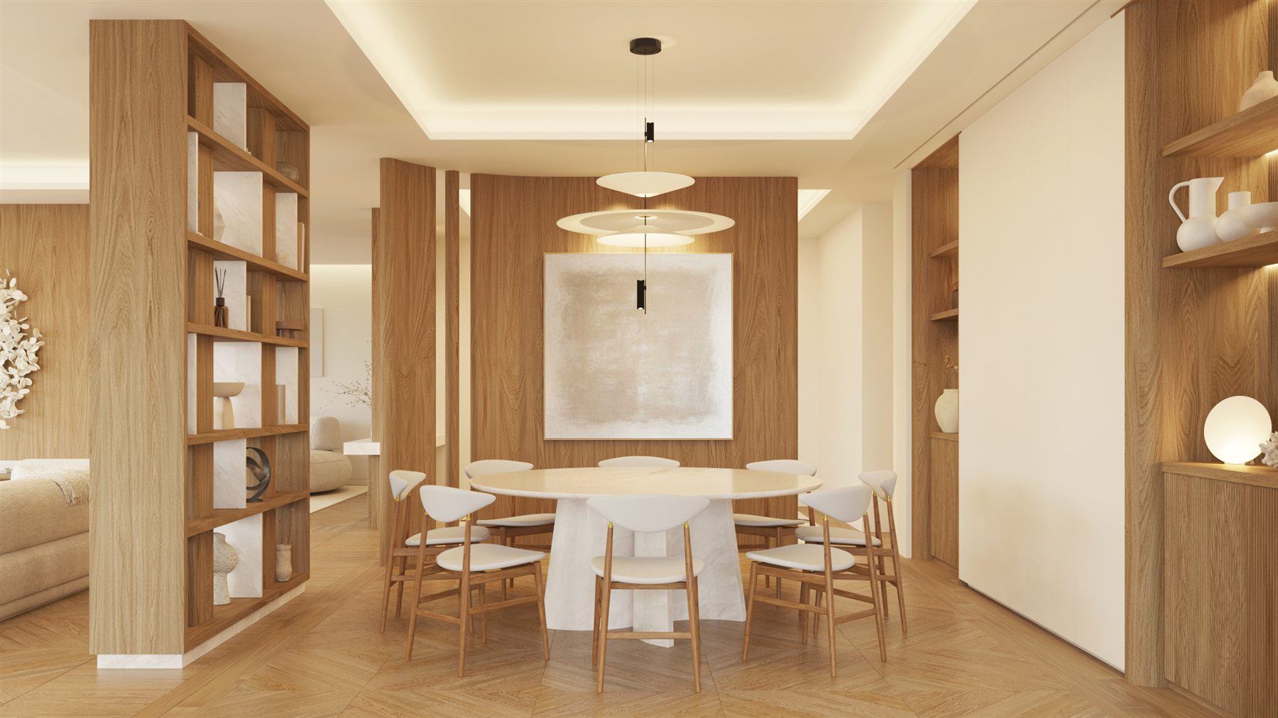 Comedor de una de las residencias de José Abascal 57