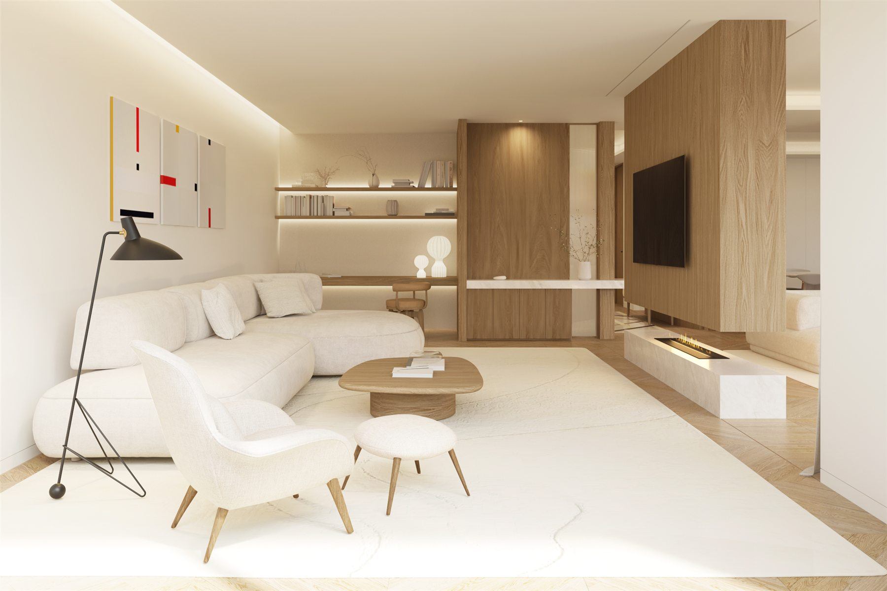 Sala de estar de una de las residencias de José Abascal 57